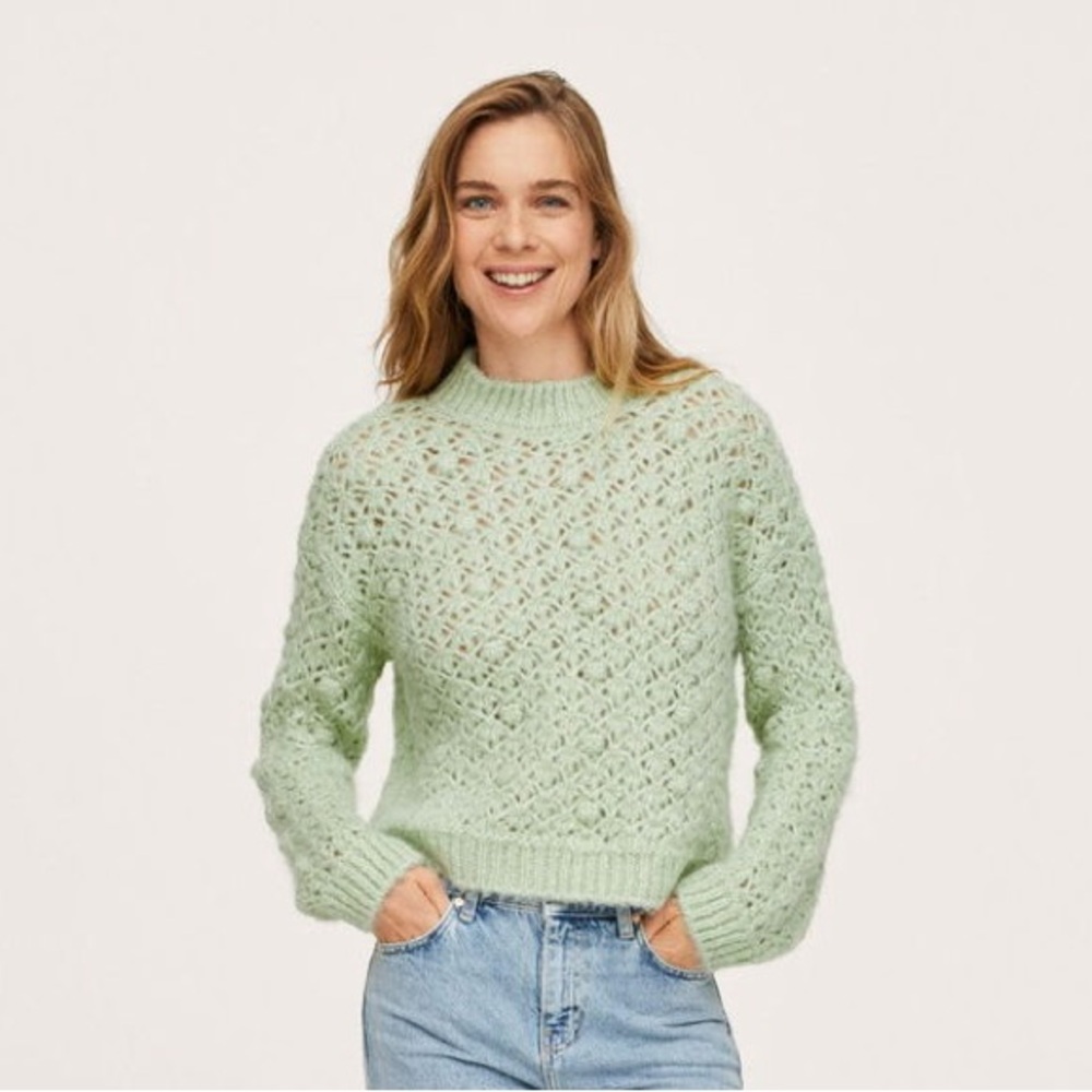 MANGO Openwork Knit Sweater